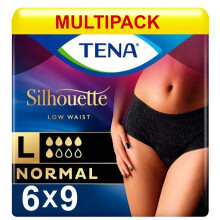 Multipack 6 x Tena Silhouette Plus Low Waist Large (750ml) 6 Packs of 10 Incontinence Protection
