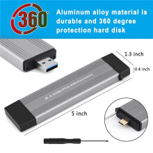 2X M.2 NVME PCIe SSD Enclosure Case with USB C 3.1 Gen 2 USB3.0 to M.2 M Key HDD Enclosure for 2230 2242 2260 2280