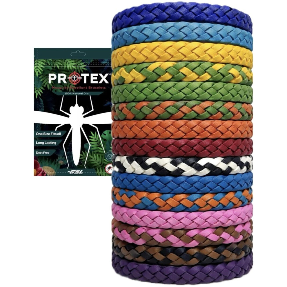 Photos - Hair Product PR0TEX 15 Pack Insect Repellent Bracelet Adjustable Leather Deet-Free Wrist Band