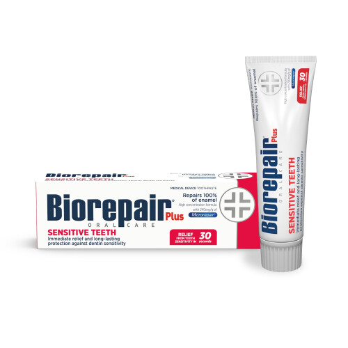BIOREPAIR Plus Sensitive Teeth- Fluoride Free Hydroxyapatite Toothpaste, Reduces