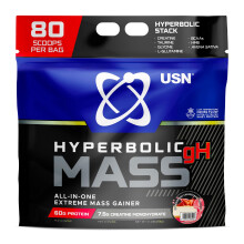 USN Hyperbolic Mass Weight Gainer Protein Powder | Strawberry Cheesecake| 6kg | 1100+ Calories | High Calorie Muscle Mass Gainer | 60g Protein + Crea