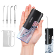 COSLUS Mini Water Flosser for Travel: Portable Compact Design - Removable Tank for Easy Cleaning - 4 Modes IPX7 Electric Flosser for Braces/Orthodont