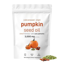 Pumpkin Seed Oil Capsules | Cold Pressed, Pure Virgin Oil, Essential Fatty Acids