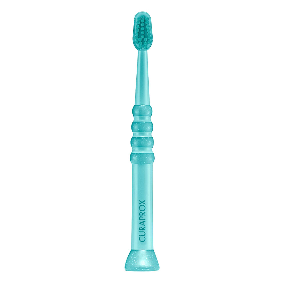 Curaprox Baby Toothbrush Â For Toddlers And Infants | Ultra-Soft Curen Bristles For Gentle Cleaning | Green-Green | Single Pack | Made In Switzerl