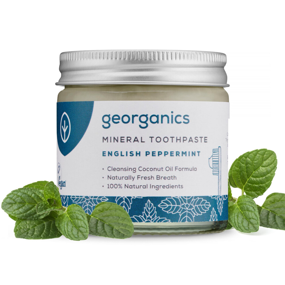 Georganics Mineral Toothpaste - 120Ml - Peppermint - 100% Natural, Fluoride Free