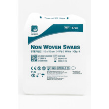 Premier 1870A 4 Ply Sterile Absorbent Non Woven Swab, 10cm x 10cm Pack of 40 (5