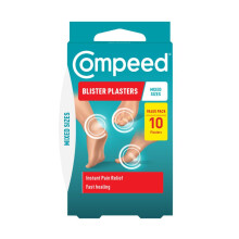 Compeed Blister Plasters Mixed Size 10 Pack - Hydrocolloid Foot Treatment - Heal