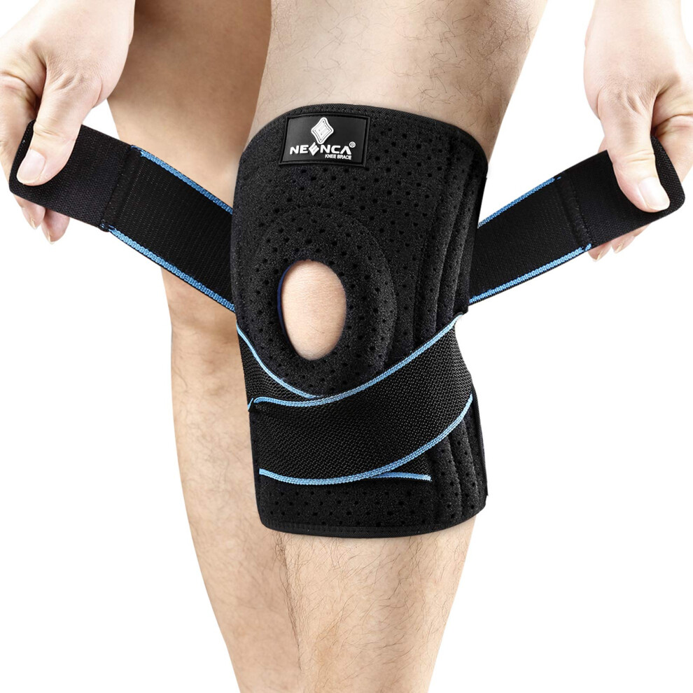 Neenca Knee Brace With Side Stabilizers & Patella Gel Pads, Adjustable Compression Knee Support Braces For Knee Pain, Meniscus Tear,Acl,Mcl,Arthritis