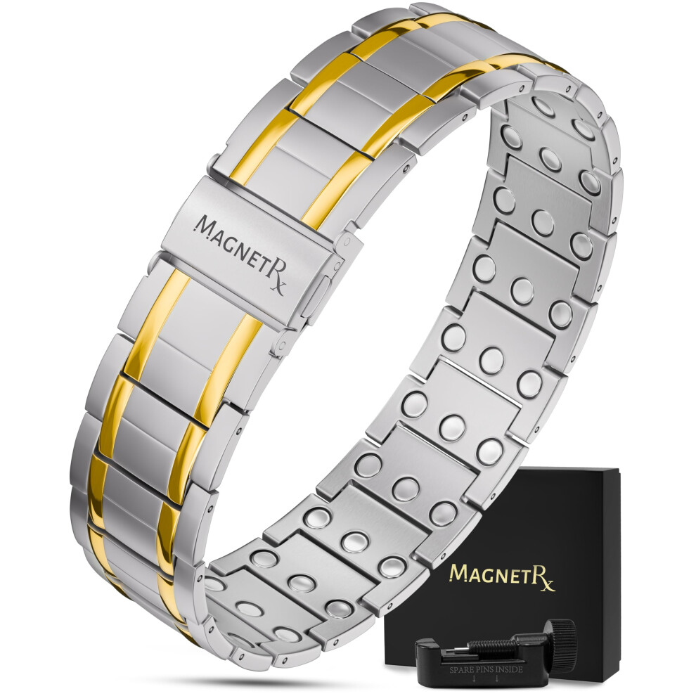 Magnetrx 3X Strength Magnetic Bracelets For Men Â Effective Titanium Magnetic Bracelet Men Â Premium FoldâOver Clasp & Adjustable Length With