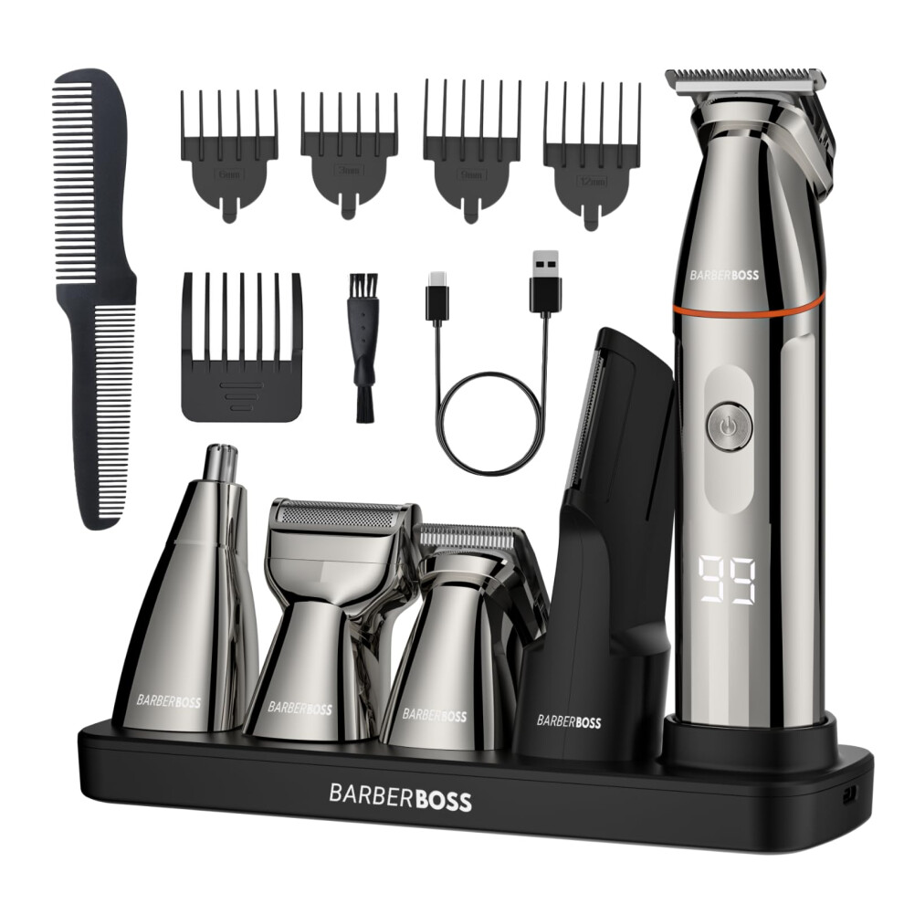 Barberboss Beard Trimmer Men & Hair Clippers Men Â 5-In-1 Cordless Grooming Kit