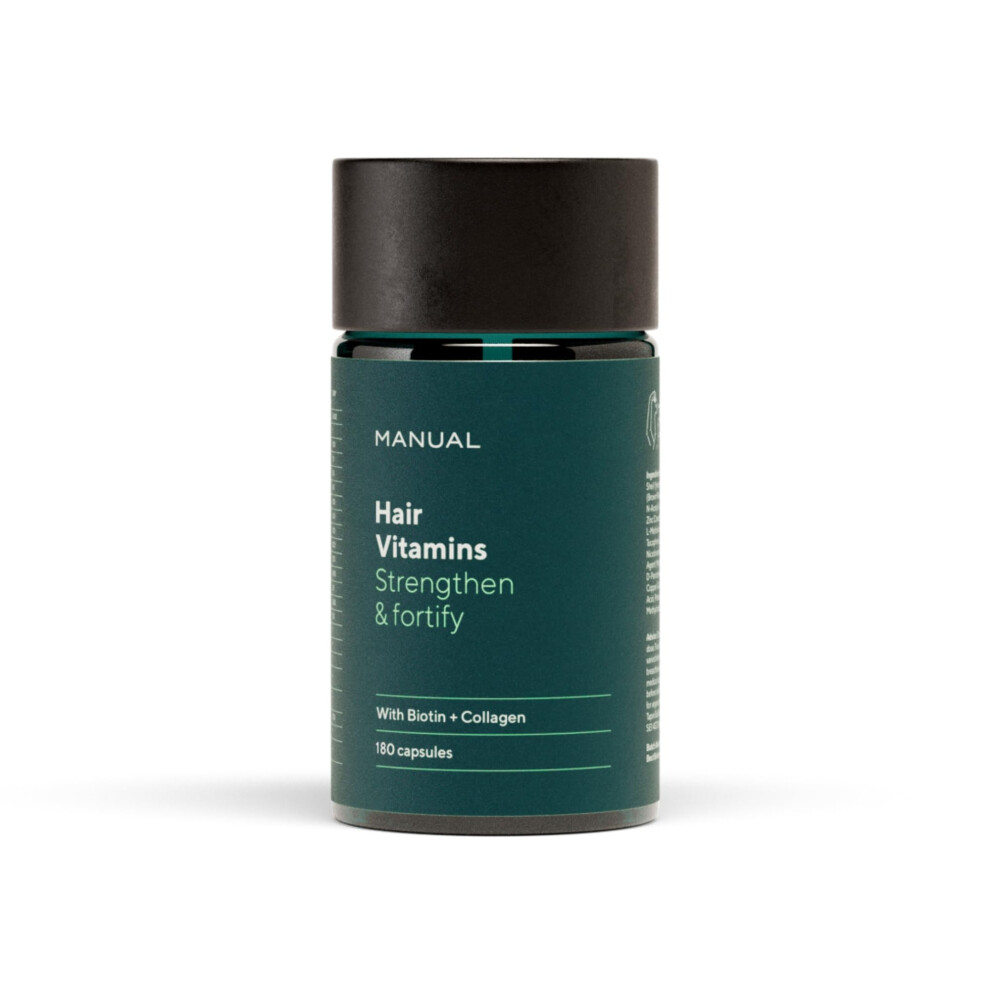 Manual Biotin & Collagen Hair Growth Vitamins (180 Capsules) Â Supports Thicker, Healthier Hair Â With Essential Nutrients For Hair Loss & Thinnin