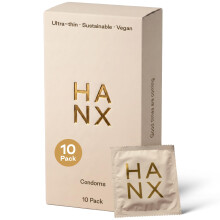 HANX Ultra-Thin Condoms 10 Pack, Standard | Natural Nude Feel | Sensitive Skin N