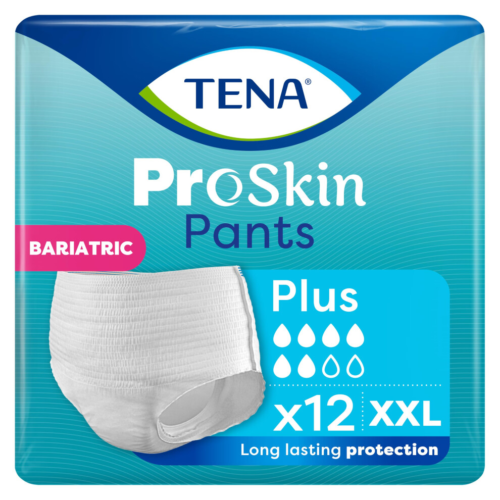 Tena Proskin Pants Bariatric Plus Incontinence Underwear, Xxl (12 Count)