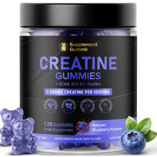 Creatine Monohydrate Gummies 5000mg with BCAA 500mg Vitamin B12 200mcg & Taurine