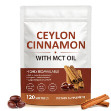 Ceylon Cinnamon Capsules with MCT Oil, Cinnamomum Verum Extract Supplement, Anti
