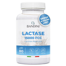 Bandini Lactase Extra-Strength Dose 15,000 FCC - Helps with Lactose Intolerance