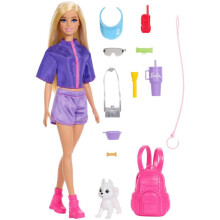 Barbie "Malibu" Outdoor Adventures Fashion Doll Wearing Adventure Outfit, with 10+ Camping-Themed Accessories Including Pet Puppy