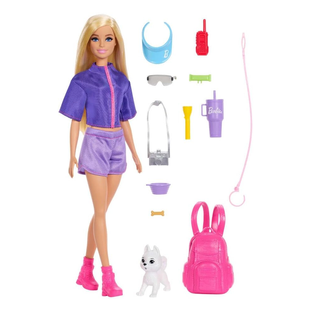 Photos - Doll Barbie "Malibu" Outdoor Adventures Fashion  Wearing Adventure Outfit, with 10+ Camping-Themed Accessories Including Pet 