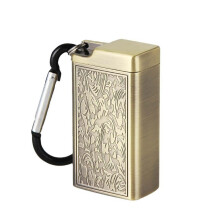 Tragbarer Mini-Aschenbecher mit Schlüsselanhänger und Karabinerhaken für Outdoor-Aktivitäten Bronze