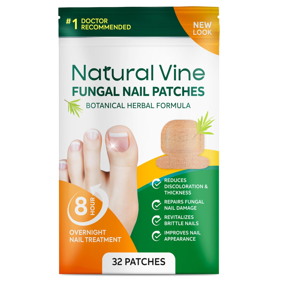 Natural Vine Toenail Fungus Treatment Extra Strength: Nail Fungus Treatment Patches For Toenail And Fingernails 32 Pcs