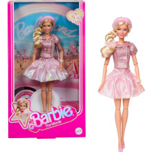 Barbie The Movie Doll, Margot Robbie as, Collectible Wearing Pink Blouse & Skirt Tutu Outfit, with Styled Hair & Matching Jewelry