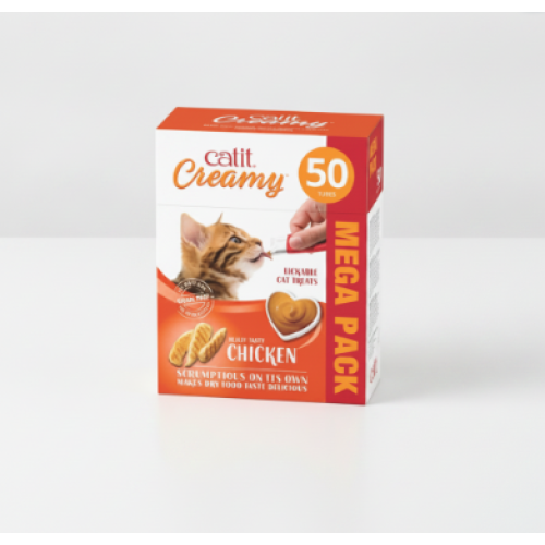 Catit Catit Creamy Chicken Lickable Cat Treats 50 Pack