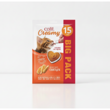 Catit Creamy Chicken Lickable Cat Treats - 15-Pack, All-Natural, Grain-Free & High Meat Content Hydrating Treats for Cats