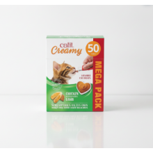 Catit Creamy Chicken & Lamb Lickable Cat Treats 50 Pack