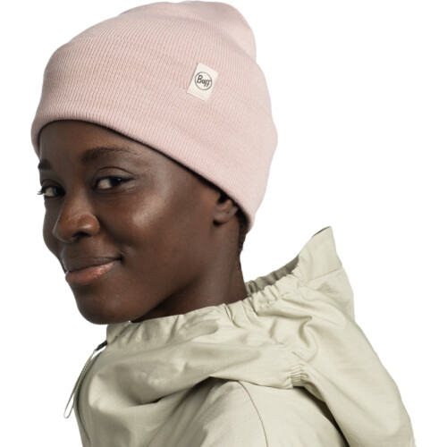 Buff Buff Unisex Lilon Two Layer Circular Knit Beanie - Rosewood - OS 2