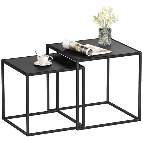 Homcom Mesas de Café Negro 40 x 40 x 40 cm