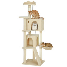 Árbol para Gato Beige 48 x 48 x 160 cm