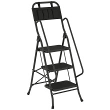 Escalera Plegable Negro 49 x 66 x 136 cm