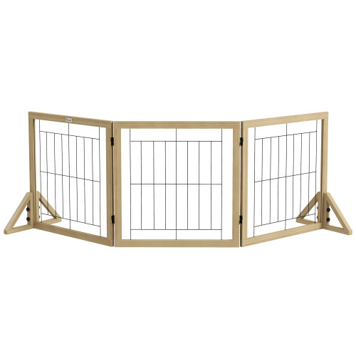 PawHut Barrera para Perro Marrón 210 x 44 x 70 cm