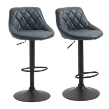 2 Taburetes de Bar Negro 46 x 48 x 104 cm