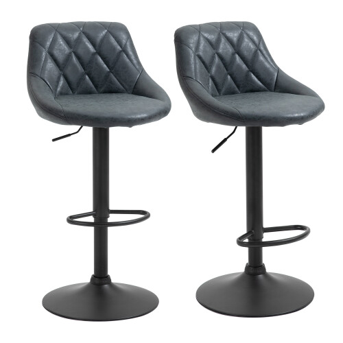 Homcom 2 Taburetes de Bar Negro 46 x 48 x 104 cm