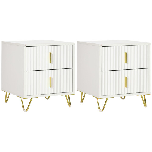 Homcom Mesillas de Noche Blanco 40 x 40 x 47 cm