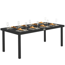 Mesa de Jardín Negro 190 x 90 x 74 cm