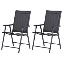 Set 2 Sillas Plegable Negro 58 x 64 x 94 cm