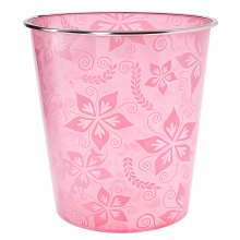 (Pink) PLASTIC WASTE STORAGE PAPER RUBBISH BIN BINS BASKET OFFICE BEDROOM KIDS