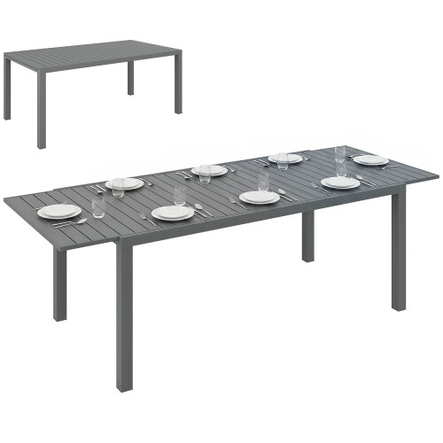 Outsunny Mesa de Jardín Gris 240 x 94 x 73 cm