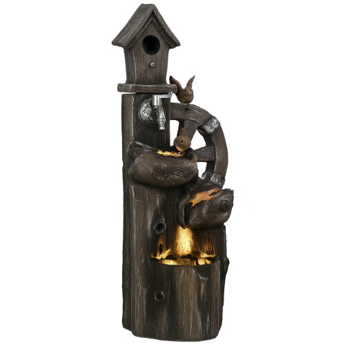Outsunny Fuente de Agua Multicolor 34.5 x 29.5 x 92 cm