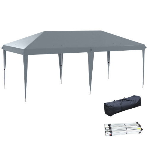 Outsunny Carpa Plegable Gris 585 x 295 x 270 cm