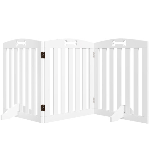 PawHut Valla para Perro Blanco 155 x 30 x 61 cm