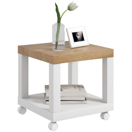 Homcom Mesa Auxiliar Bicolor 40 x 40 x 40 cm