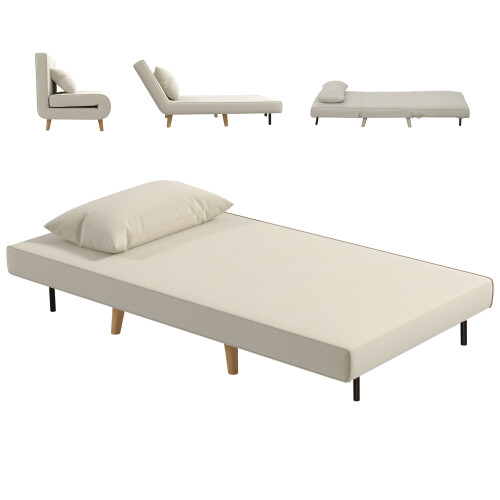 Homcom Sofá Cama Beige 94 x 78 x 80 cm