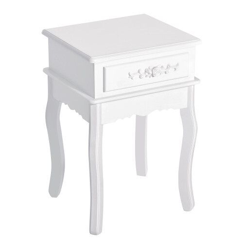 Homcom Mesita de Noche Blanco 40 x 35 x 60 cm