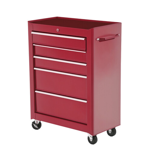 Homcom Carro de Herramienta Rojo 61.5 x 33 x 82.5 cm