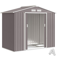 Caseta de Jardín Gris 213 x 130 x 185 cm