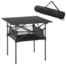 Mesa de Camping Plegable Negro 70 x 70 x 69 cm