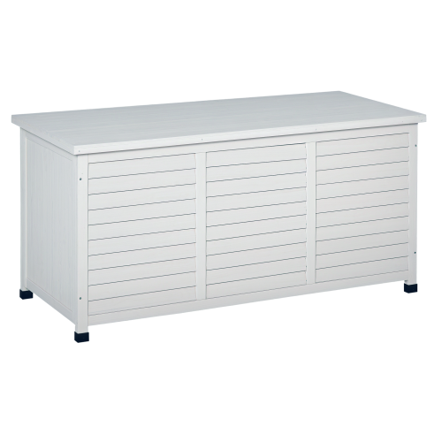 Outsunny Baúl de Madera Blanco 127 x 56 x 60 cm